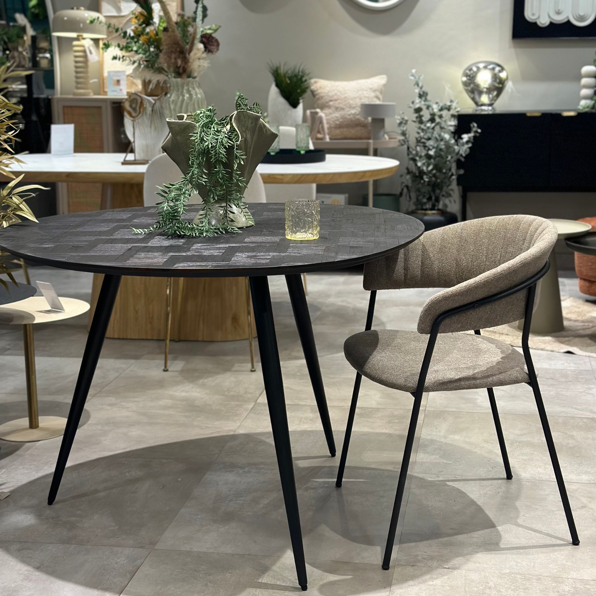 chaise jojo - toile - taupe/noir 6 chaise jojo - toile - taupe/noir – image 6