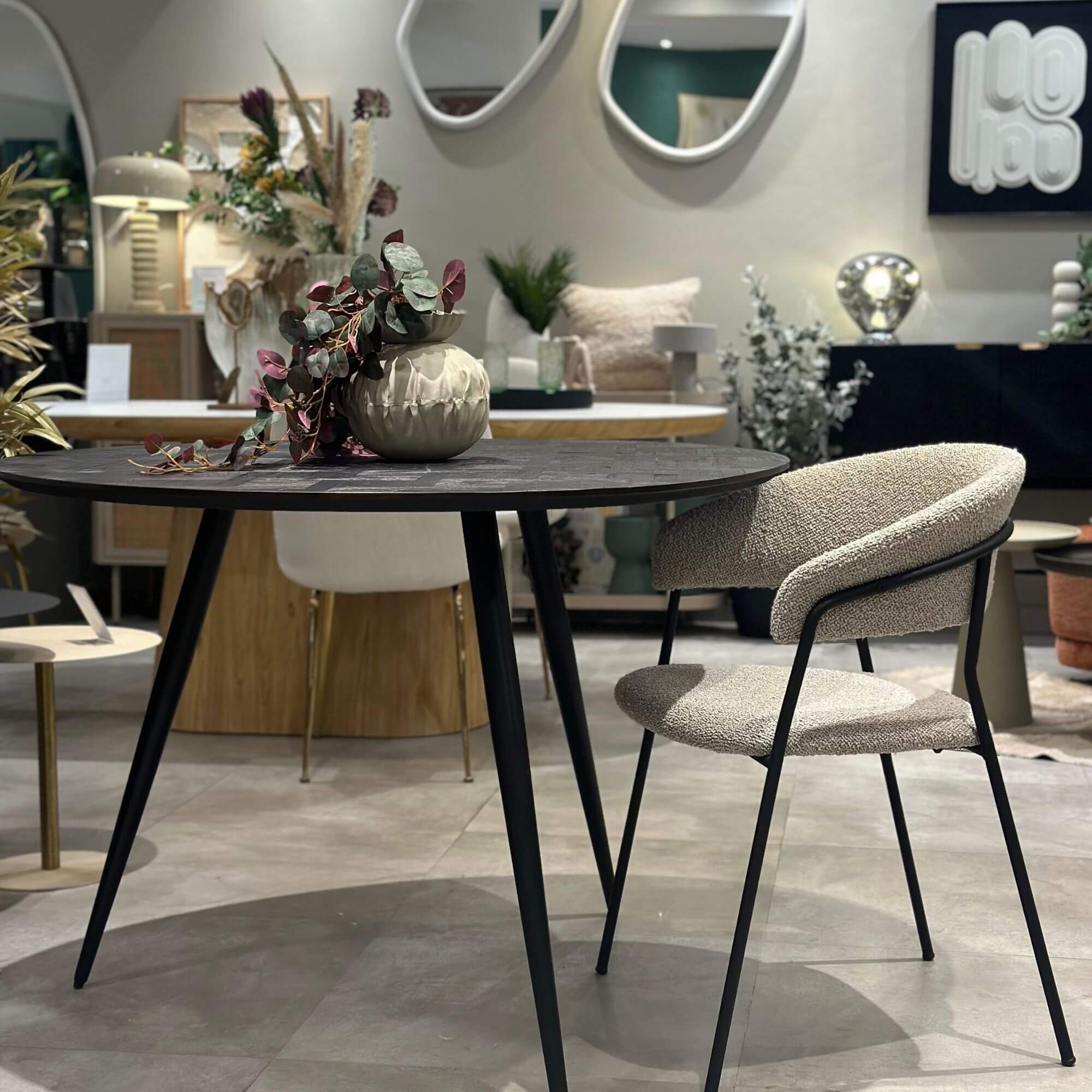 chaise jojo - bouclette - gris 2 chaise jojo - bouclette - gris – image 2