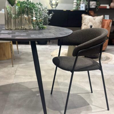 home 88 chaise jojo - bouclette - choco