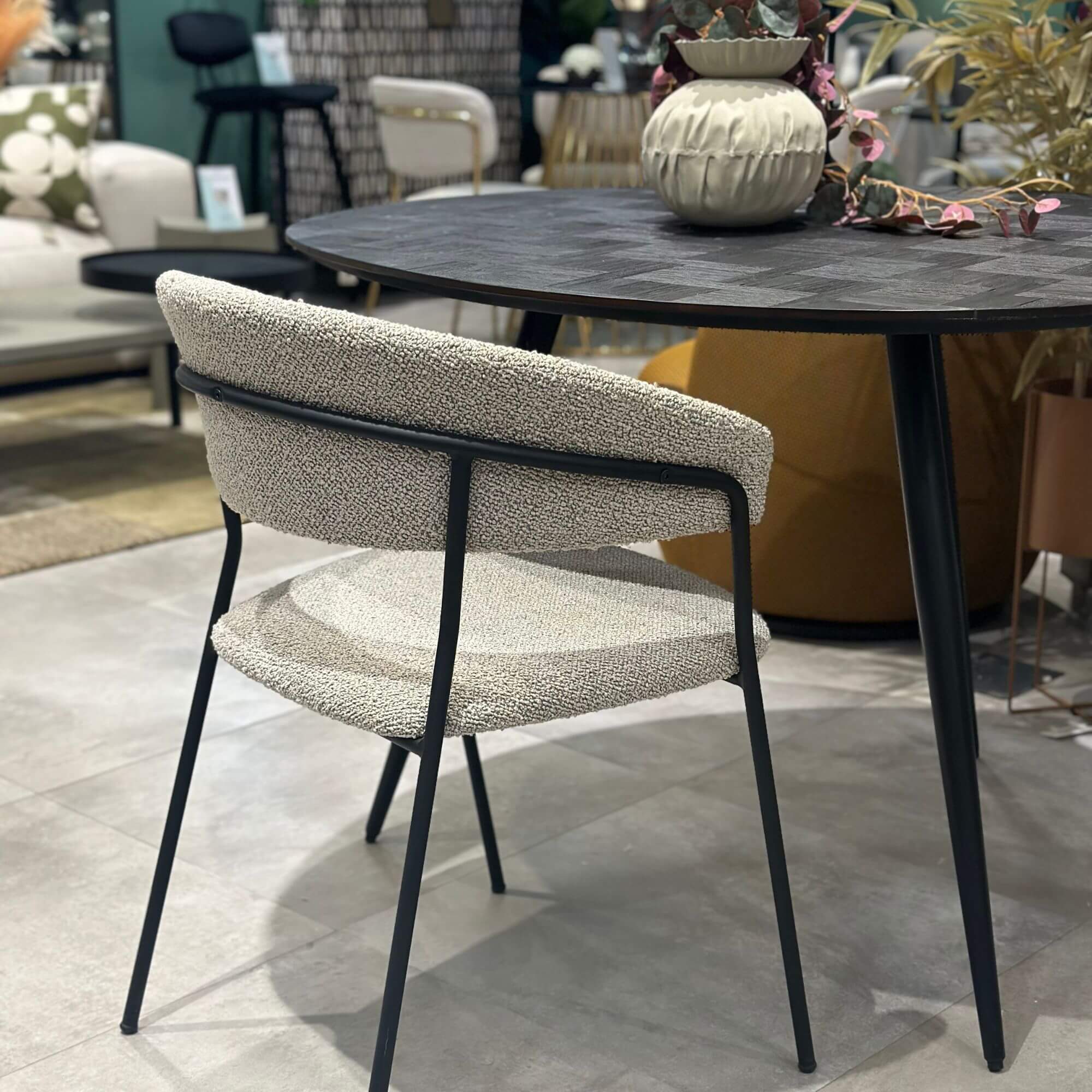 chaise jojo - bouclette - gris 3 chaise jojo - bouclette - gris – image 3