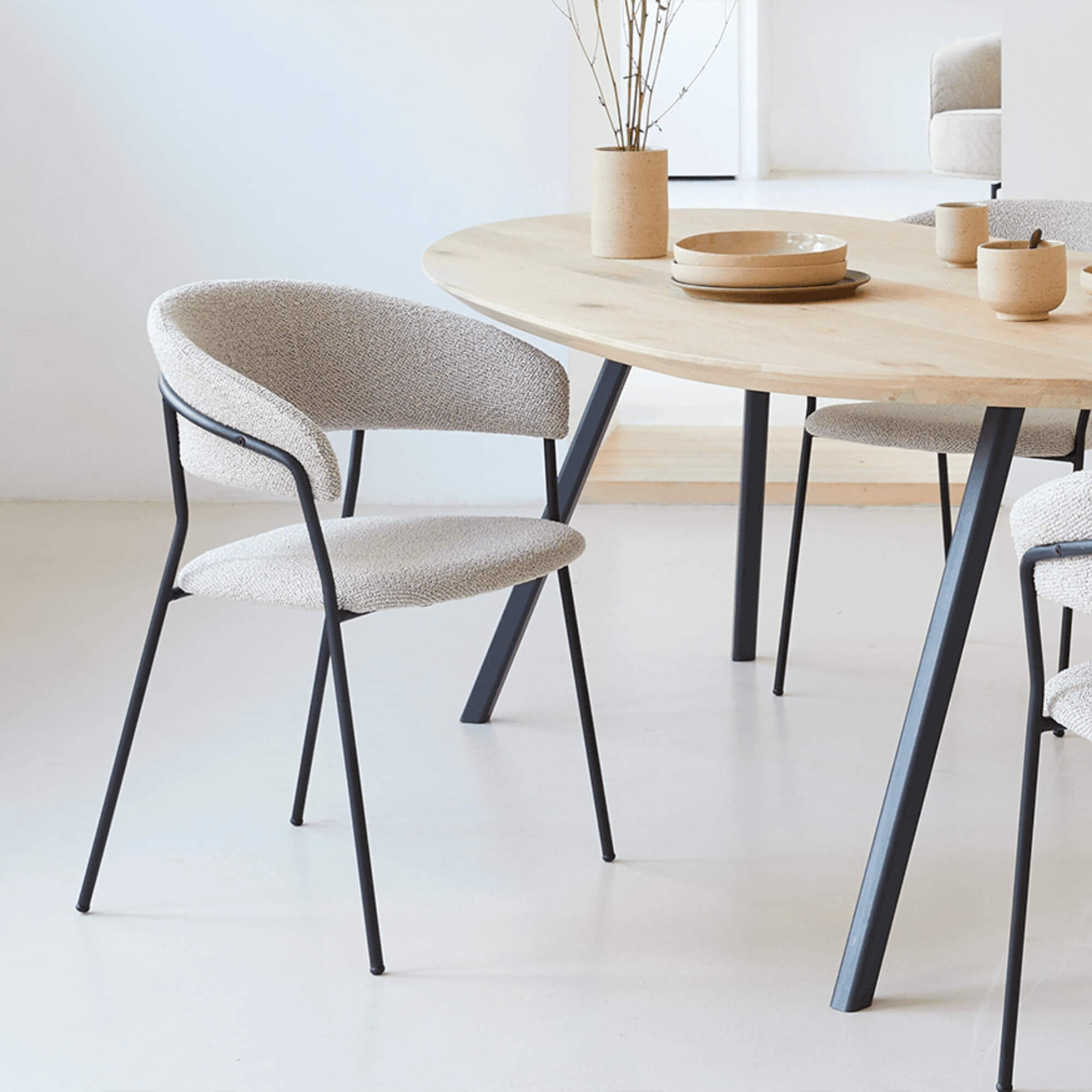 chaise jojo - bouclette - gris 5 chaise jojo - bouclette - gris – image 5