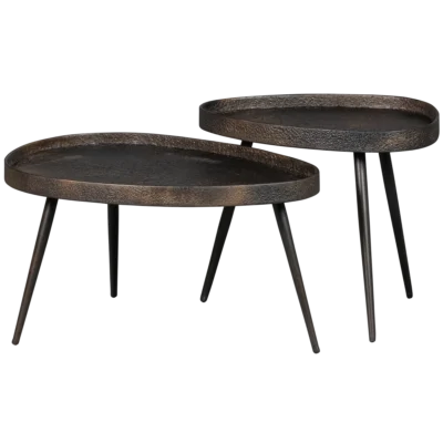 Set de 2 Tables d'Appoint Crude - Bronze Antique