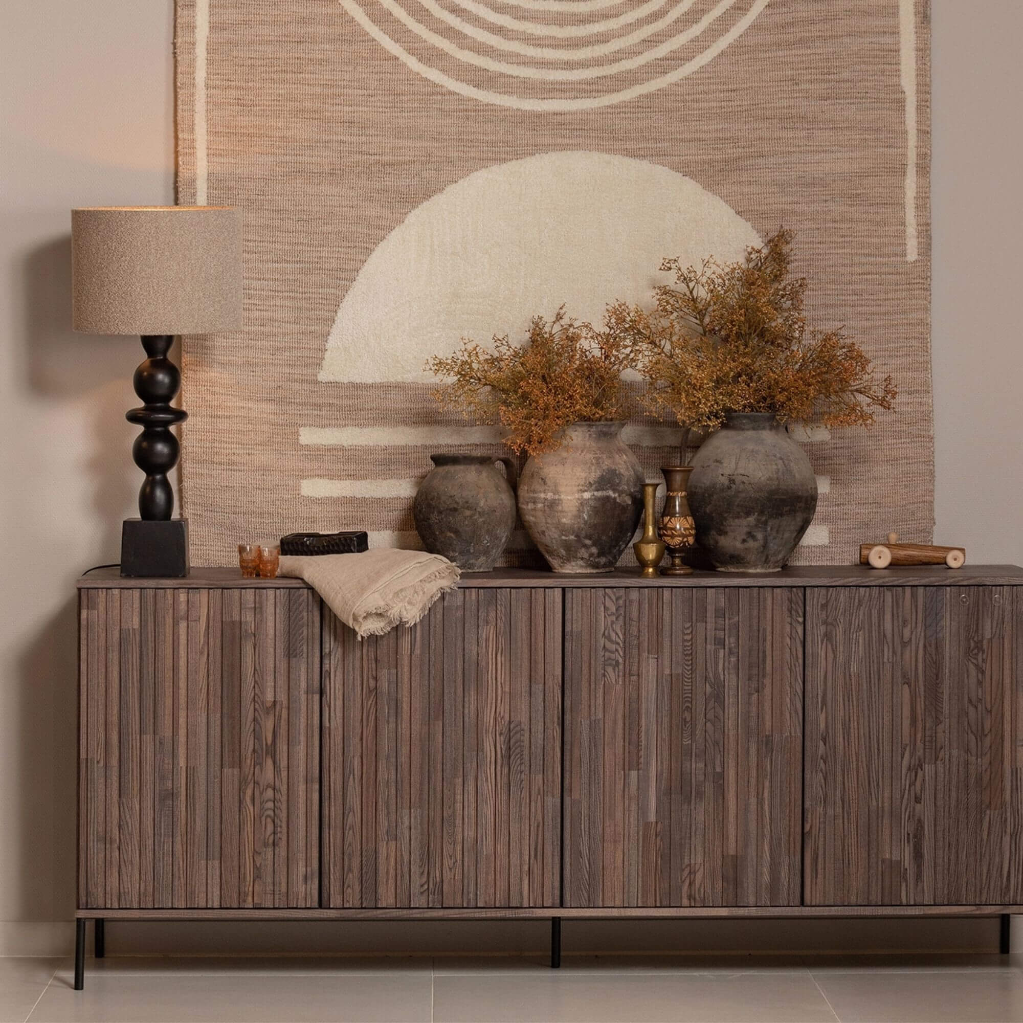 buffet gravure - espresso - l 200 x h 85 cm 2 buffet gravure - espresso - l 200 x h 85 cm – image 2