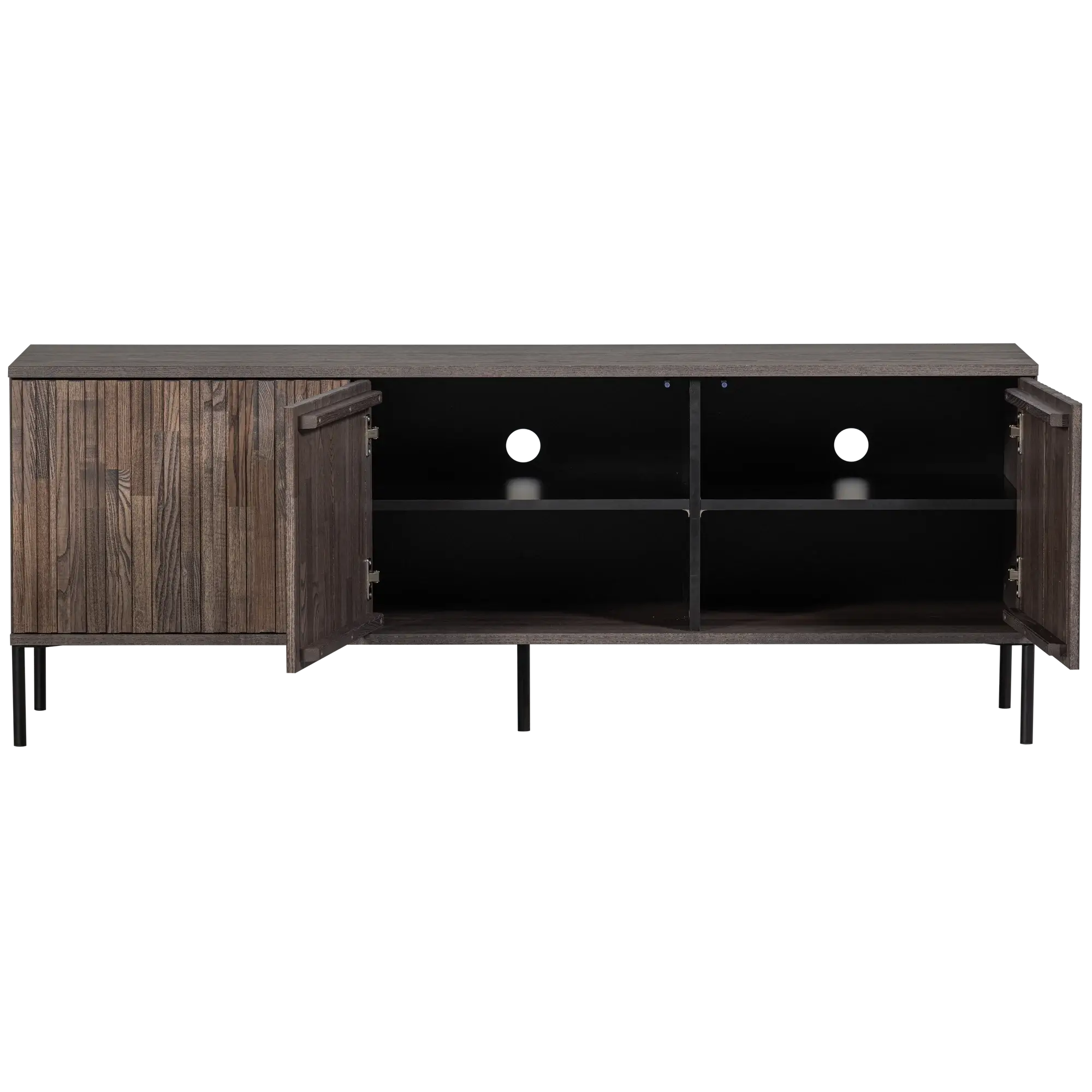 meuble tv gravure - l 150 x h 56 cm - bois de frêne espresso 8 meuble tv gravure - l 150 x h 56 cm - bois de frêne espresso – image 8