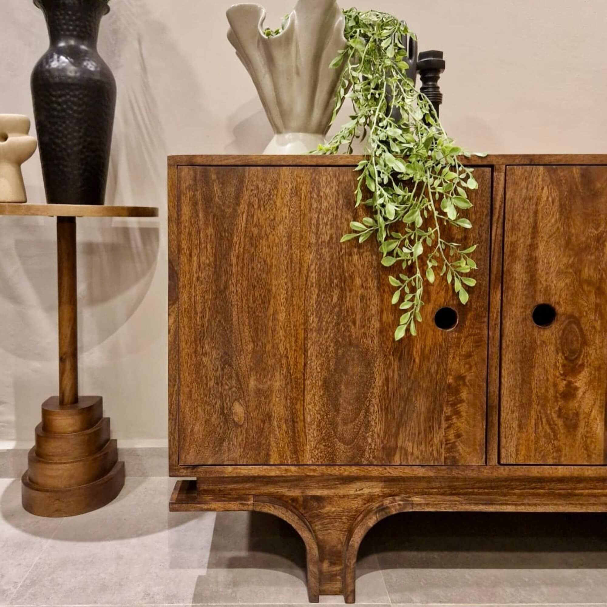 buffet staes - l 200 x h 70 cm - bois de manguier 4 buffet staes - l 200 x h 70 cm - bois de manguier – image 4