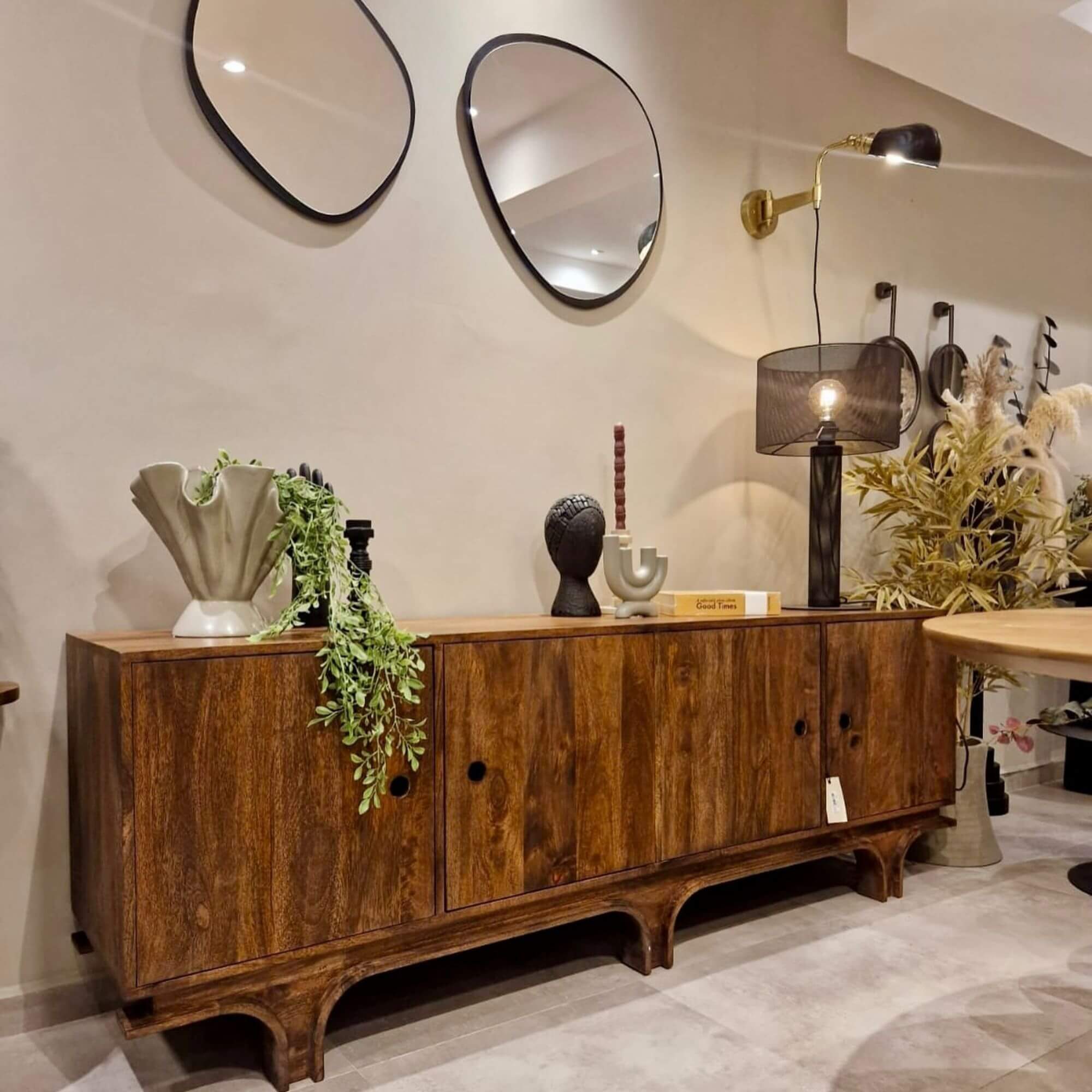 buffet staes - l 200 x h 70 cm - bois de manguier 3 buffet staes - l 200 x h 70 cm - bois de manguier – image 3