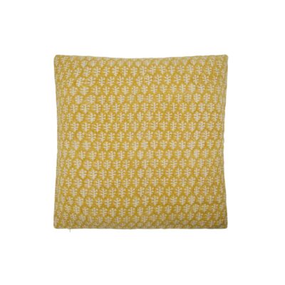 Coussin Relief jaune - 50 x 50 cm - Coton/Duvet d'oie
