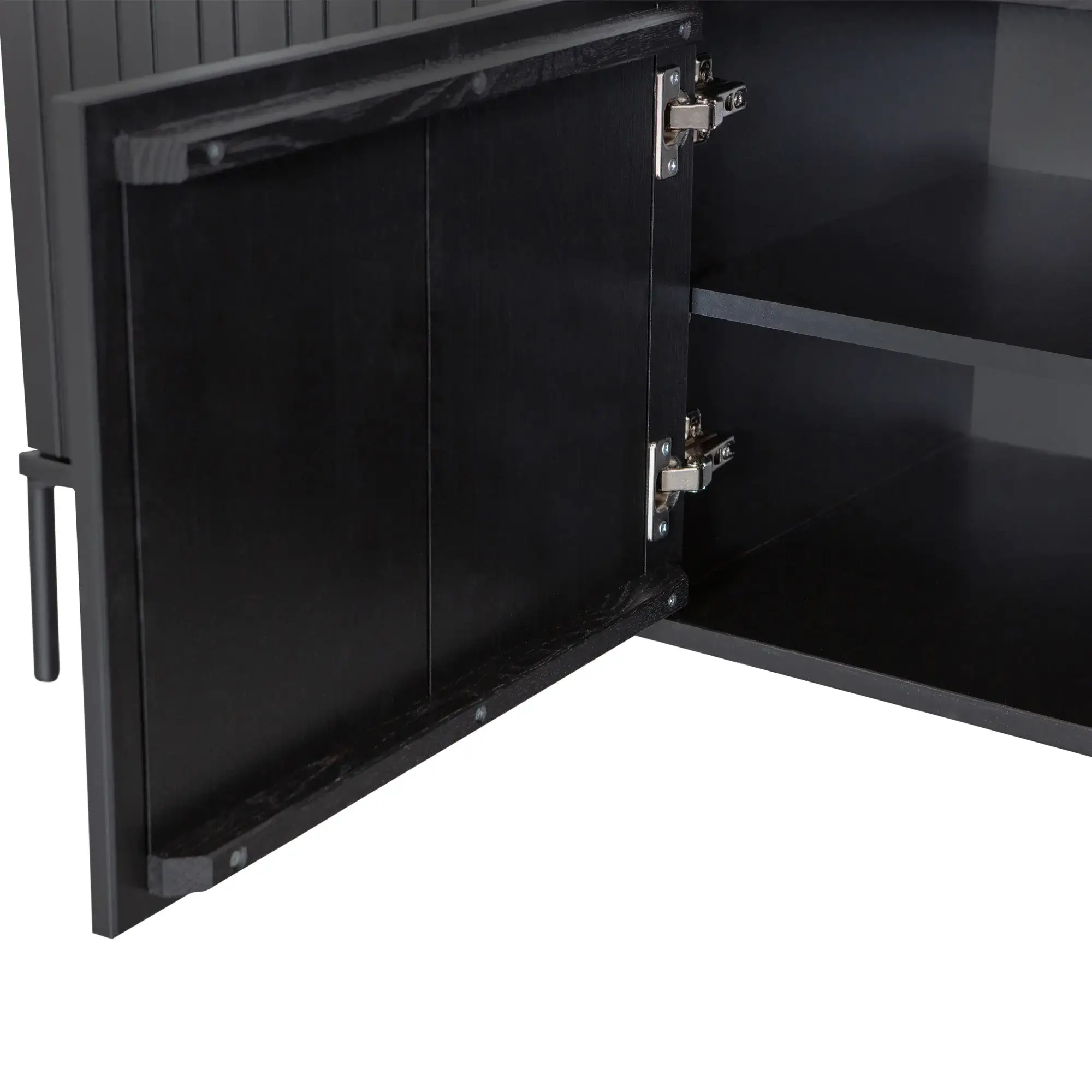 meuble tv gravure - 150 x h 56 cm - bois de pin noir 8 meuble tv gravure - 150 x h 56 cm - bois de pin noir – image 8