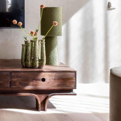 meuble tv staes - l 180 x h 37 cm - bois de manguier