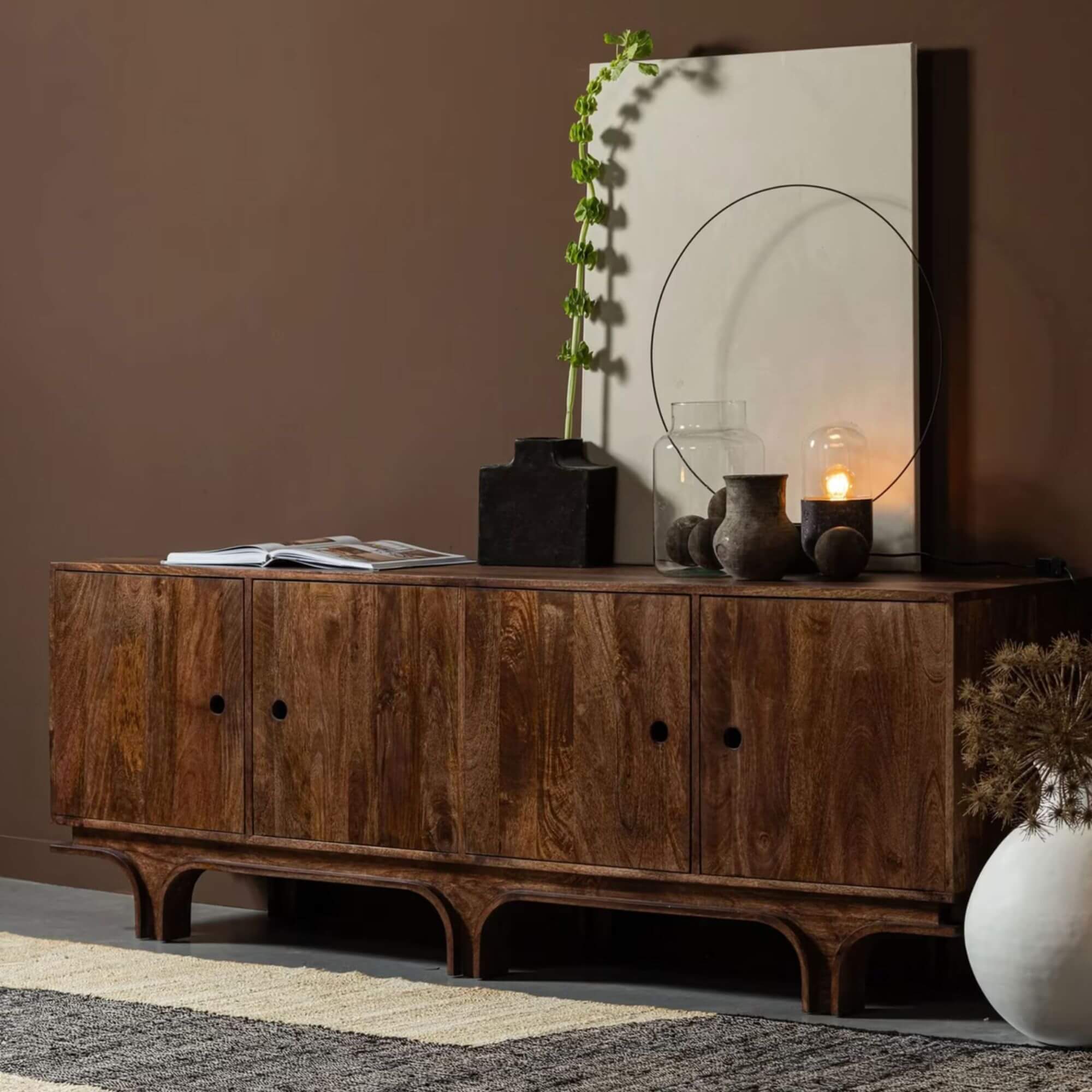 buffet staes - l 200 x h 70 cm - bois de manguier 6 buffet staes - l 200 x h 70 cm - bois de manguier – image 6