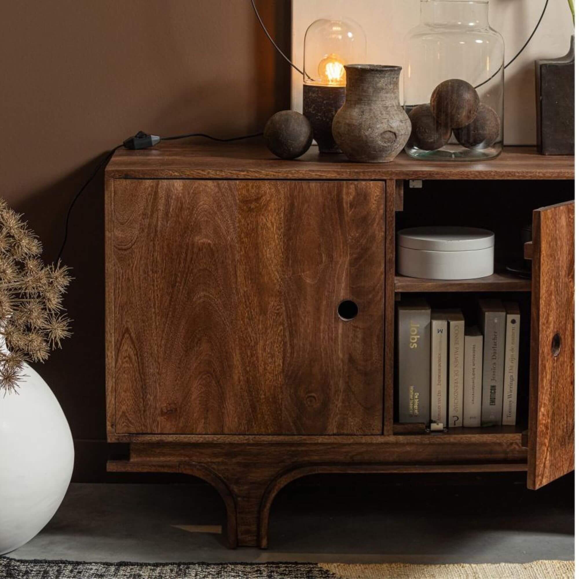 buffet staes - l 200 x h 70 cm - bois de manguier 2 buffet staes - l 200 x h 70 cm - bois de manguier – image 2