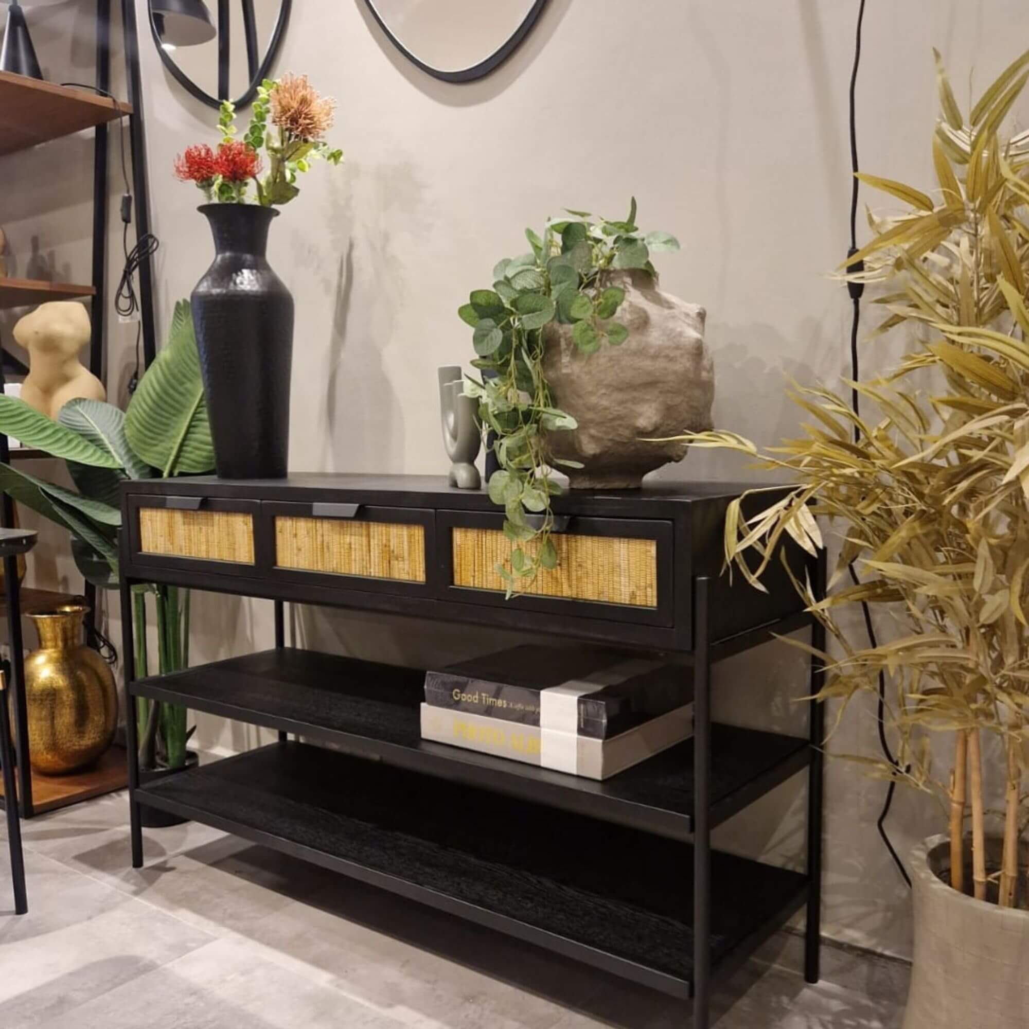 console yasu - noir - l 120 x h 75 cm 1 console yasu - noir - l 120 x h 75 cm