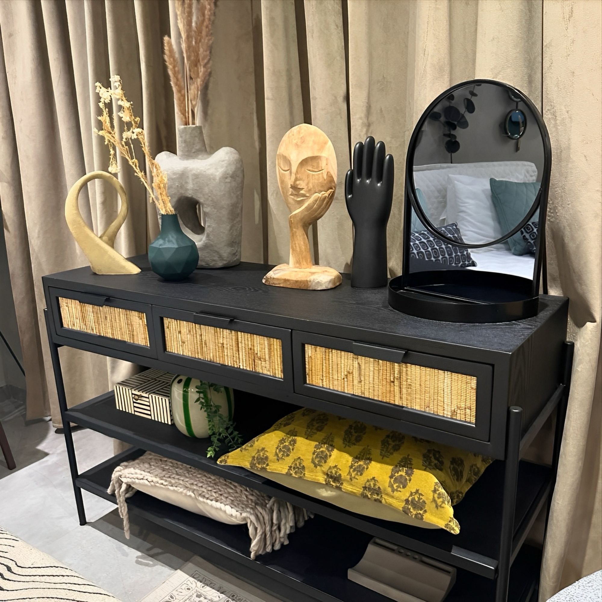 console yasu - noir - l 120 x h 75 cm 2 console yasu - noir - l 120 x h 75 cm – image 2