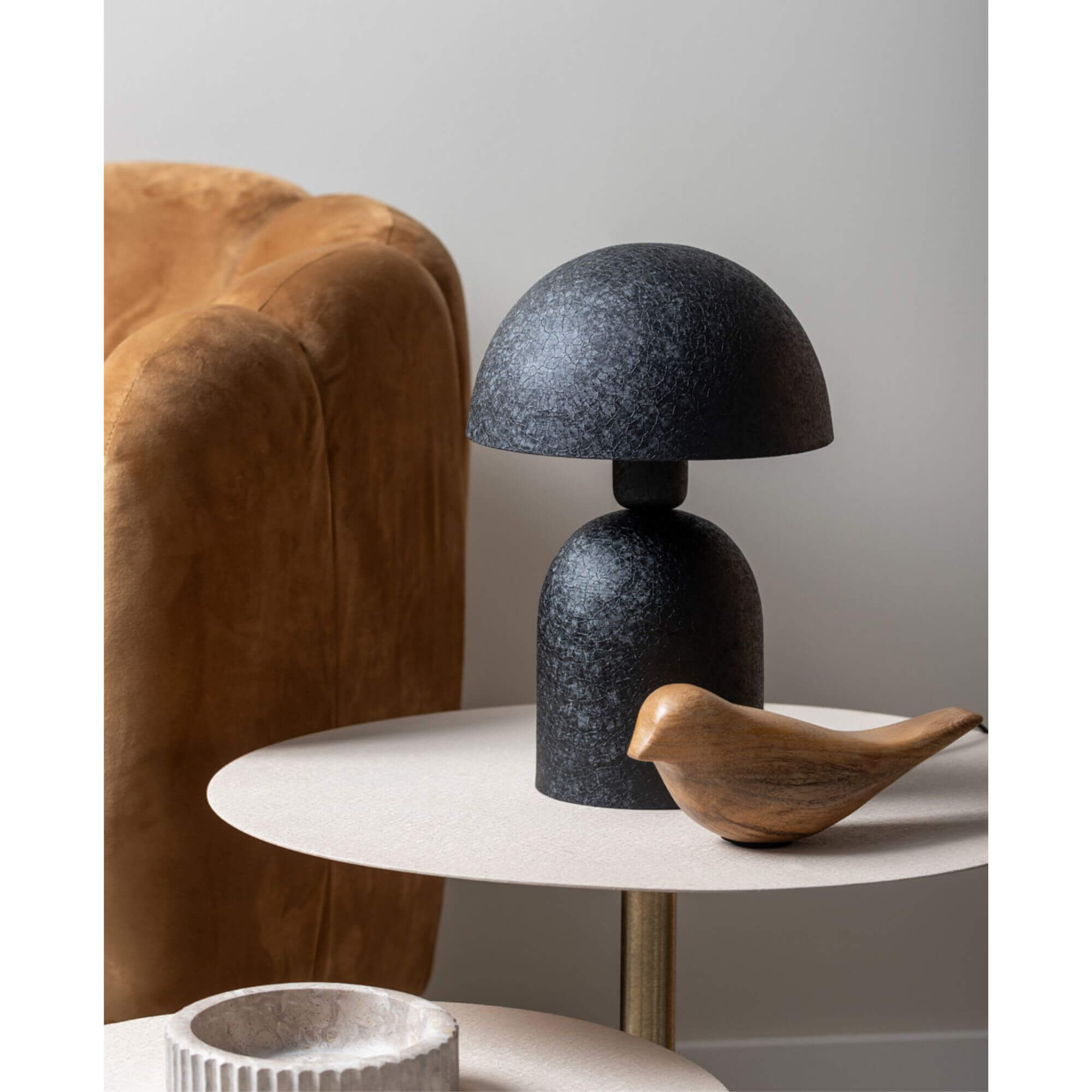 lampe à poser boaz - ø 21 x h 30 cm - noir 2 lampe à poser boaz - ø 21 x h 30 cm - noir – image 2