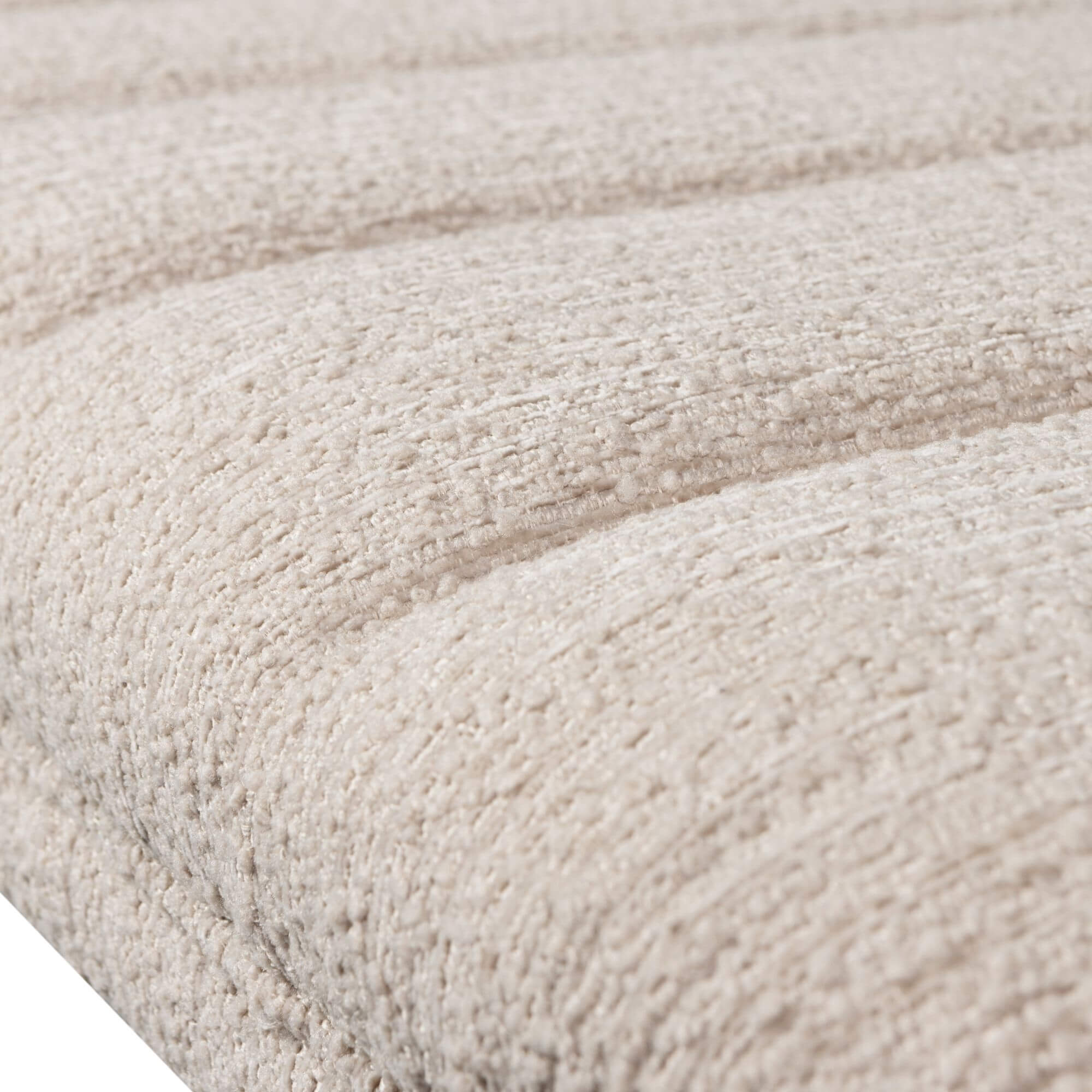 banc traffic - l 163 x h 47 cm 4 banc en tissu naturel avec motif plissé irrégulier, idéal pour un intérieur moderne et cosy.