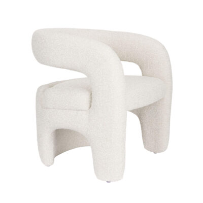Fauteuil Lounge Nova - Blanc bouclé
