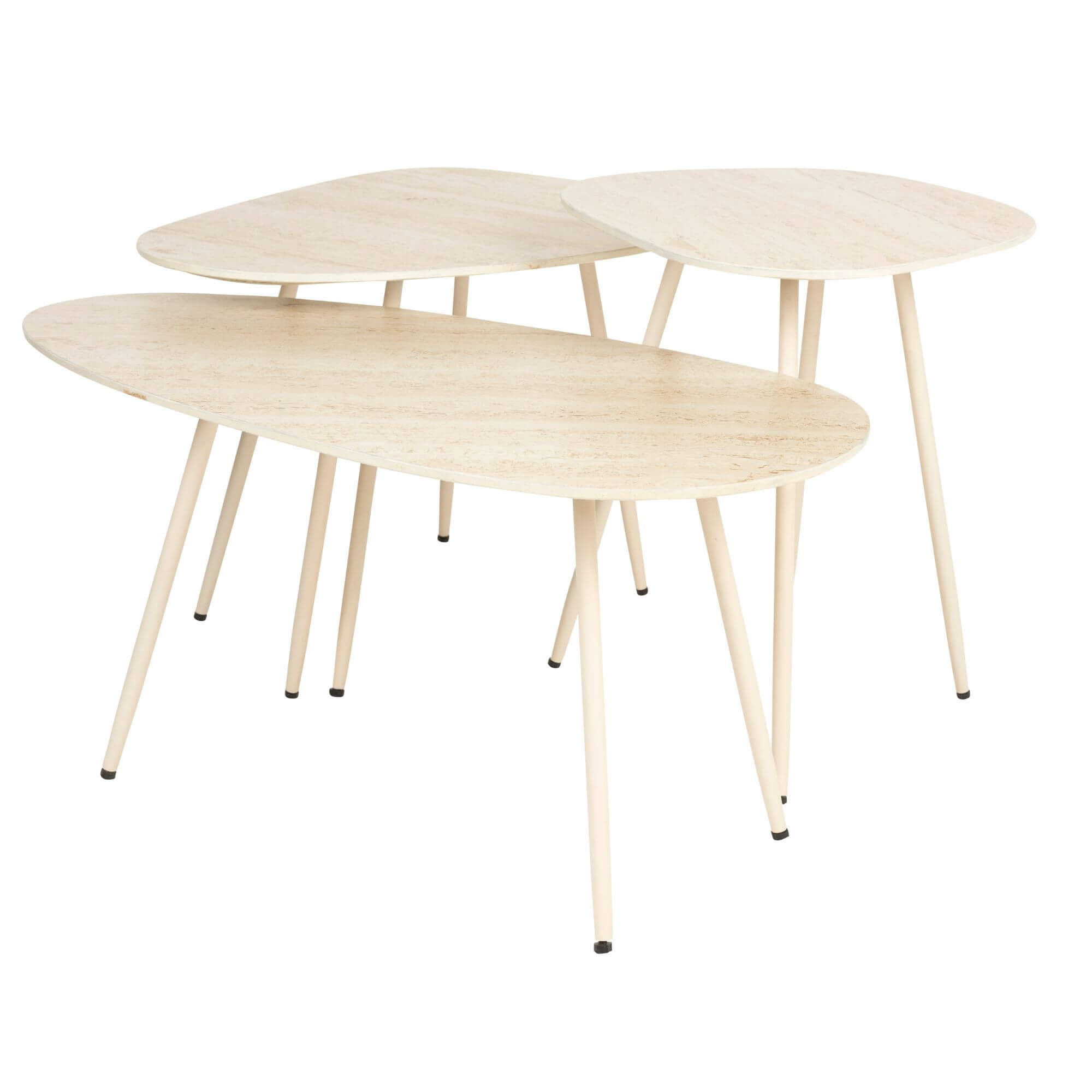 set de 3 tables d'appoint faiz - travertin 7 set de 3 tables d'appoint faiz - travertin – image 7