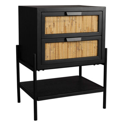 Table de chevet Yasu - Noir - L 45 x H 64 cm