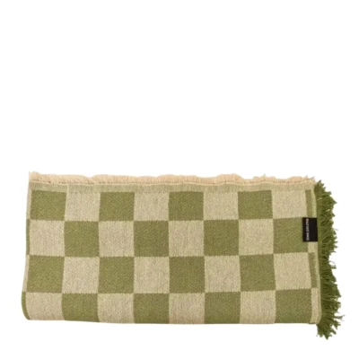 Couvre-lit Jacquard - Damier Vert - 240 x 240 cm