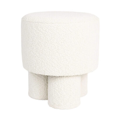 Pouf Marcos - Blanc - Ø 40 x H 44 cm