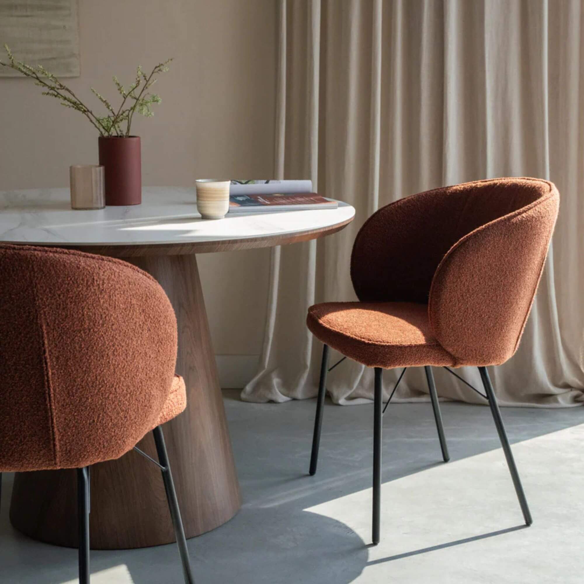 table à manger almira - noyer/ceramique - ø 115 cm 3 table à manger almira - noyer/ceramique - ø 115 cm – image 3