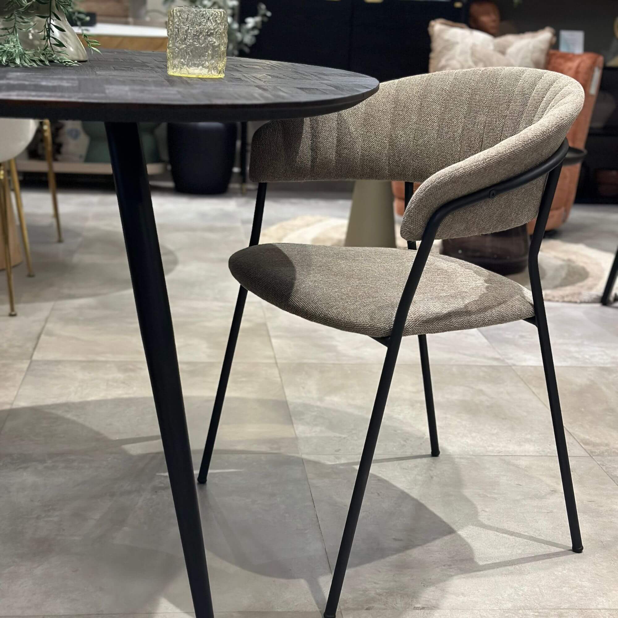 chaise jojo - toile - taupe/noir 5 chaise jojo - toile - taupe/noir – image 5