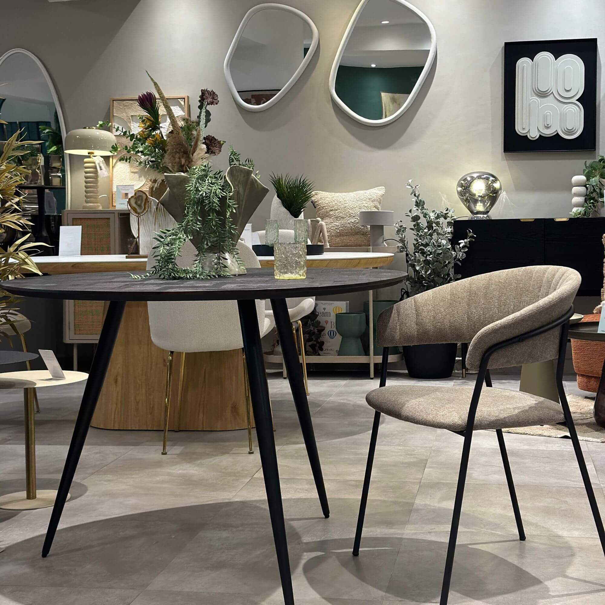 chaise jojo - toile - taupe/noir 4 chaise jojo - toile - taupe/noir – image 4