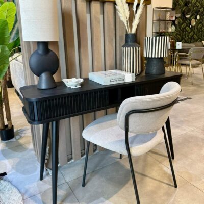 home 74 chaise jolien - ecru | pieds noirs