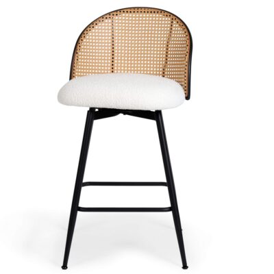 Tabouret de comptoir Mila - Pivotant - Blanc