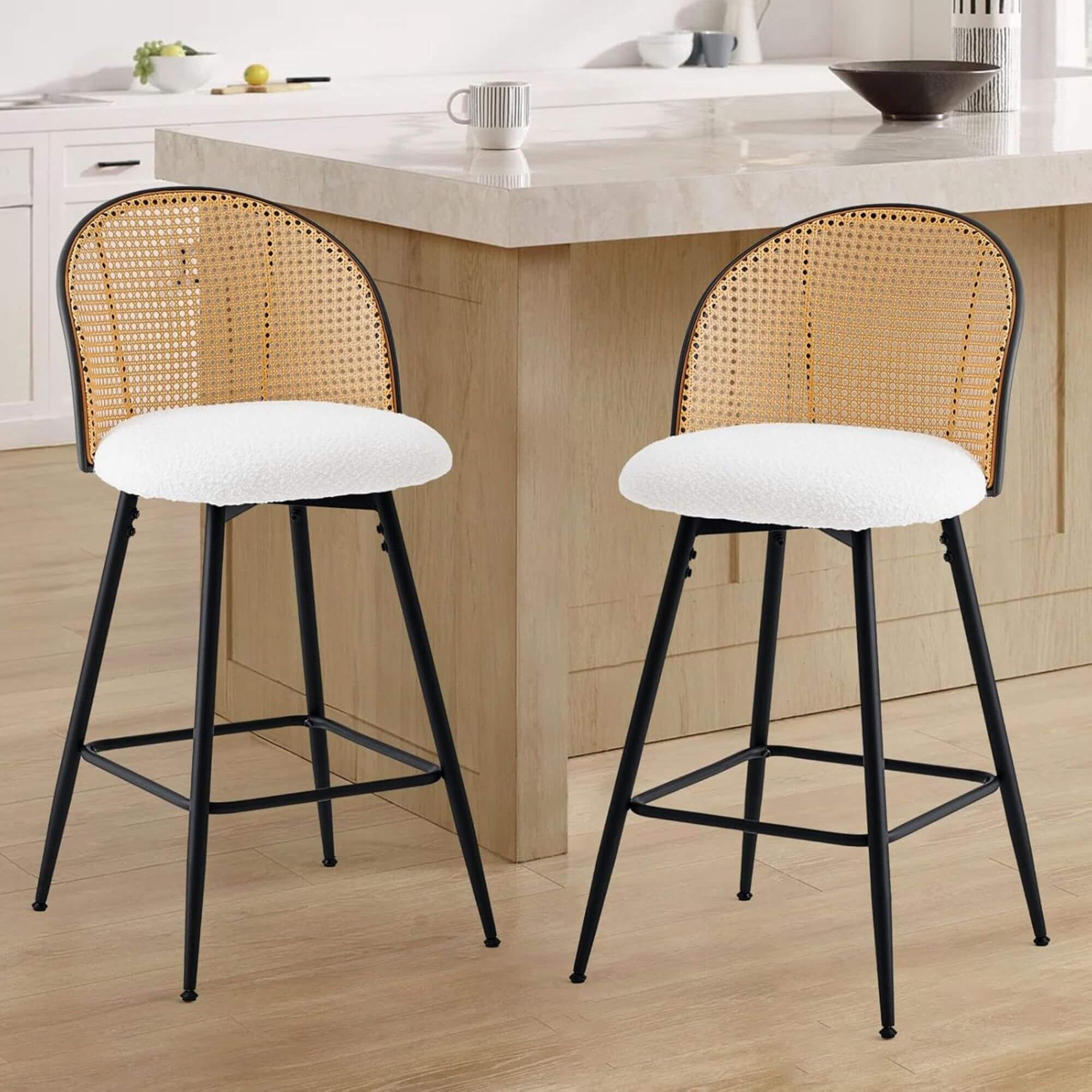 tabouret de comptoir mila - pivotant - blanc 10 tabouret de comptoir mila - pivotant - blanc – image 10