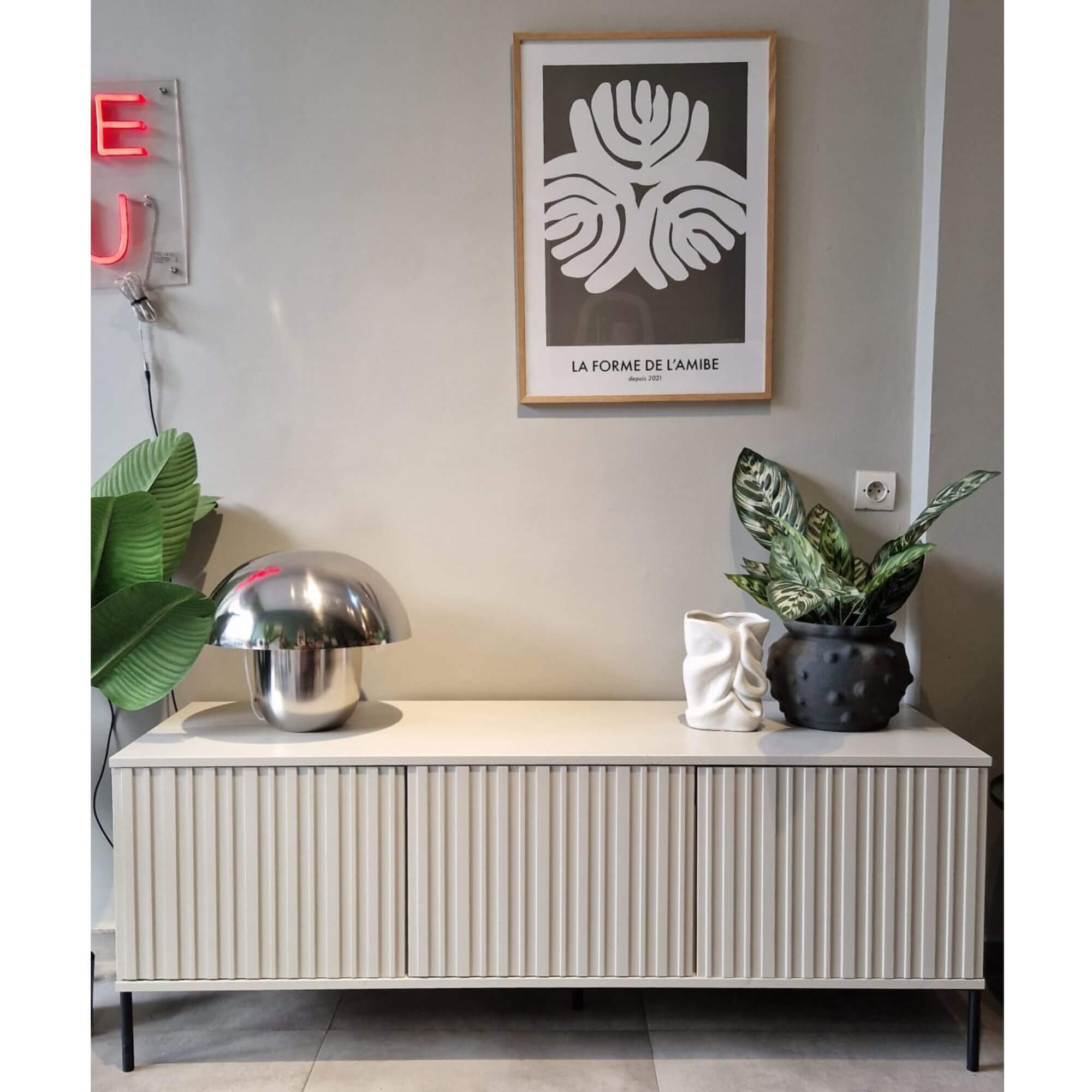 meuble tv gravure - l 150 x h 56 cm - dust 4 meuble tv gravure - l 150 x h 56 cm - dust – image 4