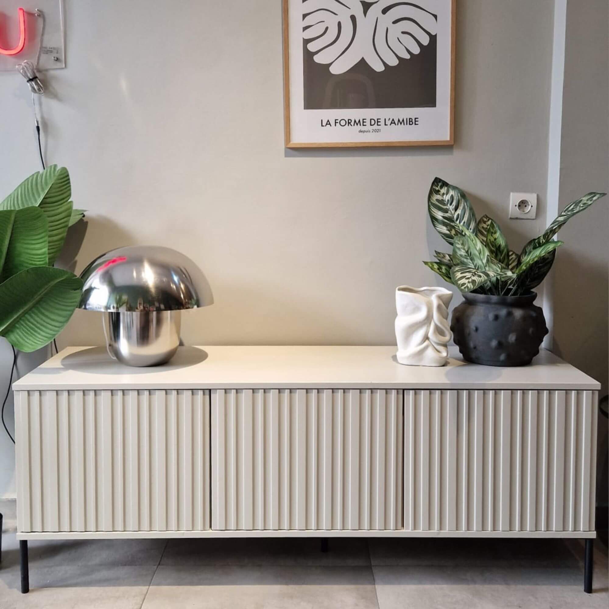 meuble tv gravure - l 150 x h 56 cm - dust 2 meuble tv gravure - l 150 x h 56 cm - dust – image 2