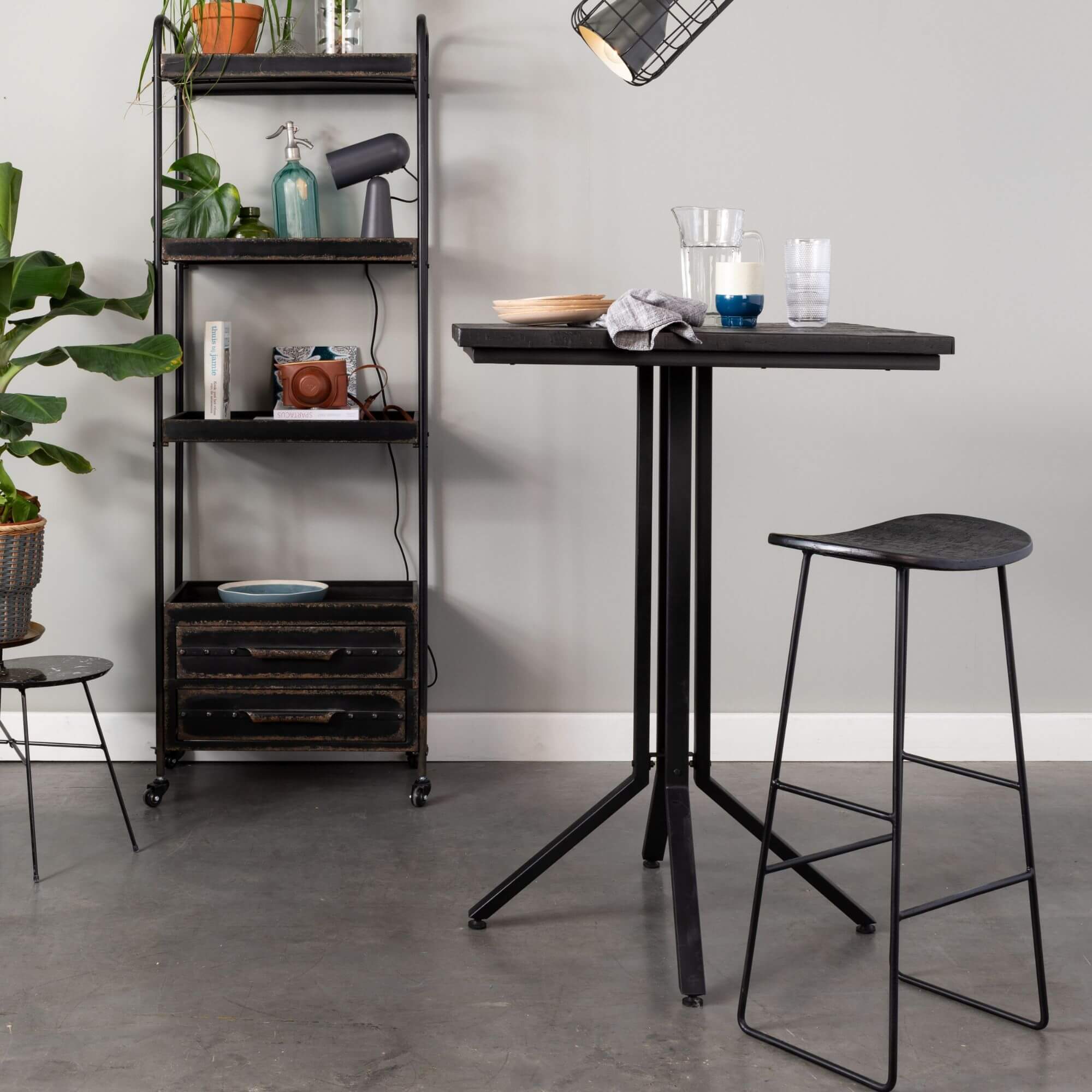 tabouret de comptoir tangle - noir - h 65 cm 4 tabouret de comptoir tangle - noir - h 65 cm – image 4