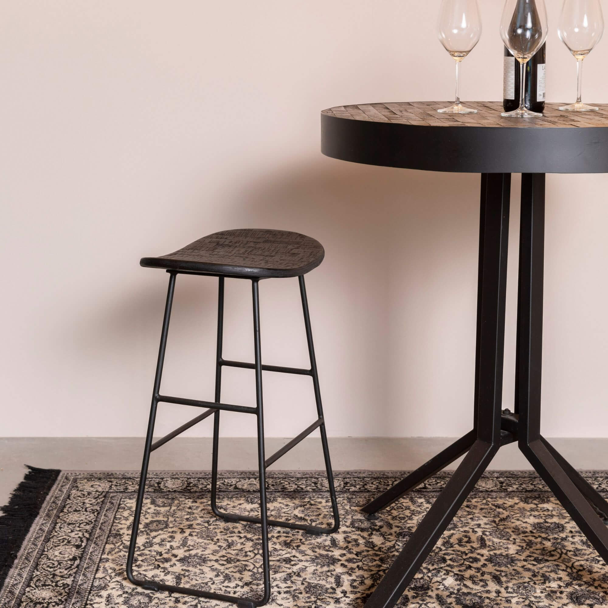 tabouret de comptoir tangle - noir - h 65 cm 2 tabouret de comptoir tangle - noir - h 65 cm – image 2