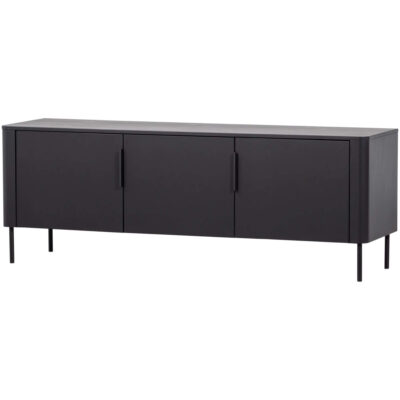 Meuble Tv Gunnar - L 154 x H 56 cm - Noir