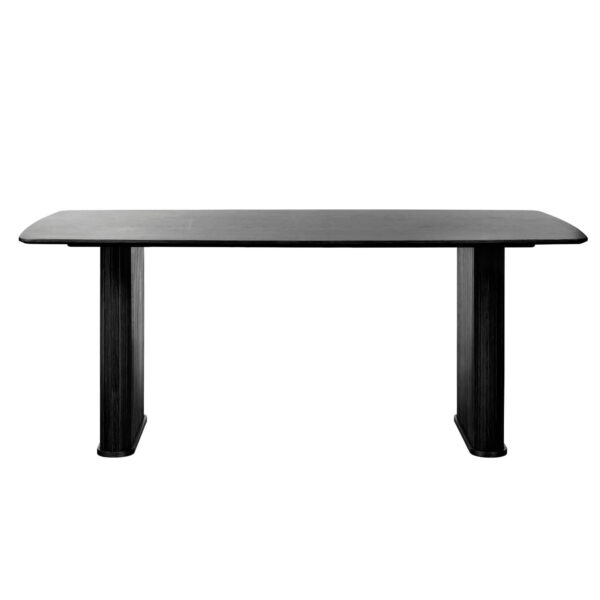 table à manger nola – chêne noir 190 cm (forme bateau)