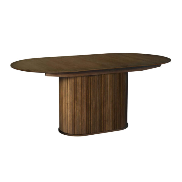 home 12 table à manger nola ovale extensible en chêne fumé – 180/230 × 95 × 75 cm