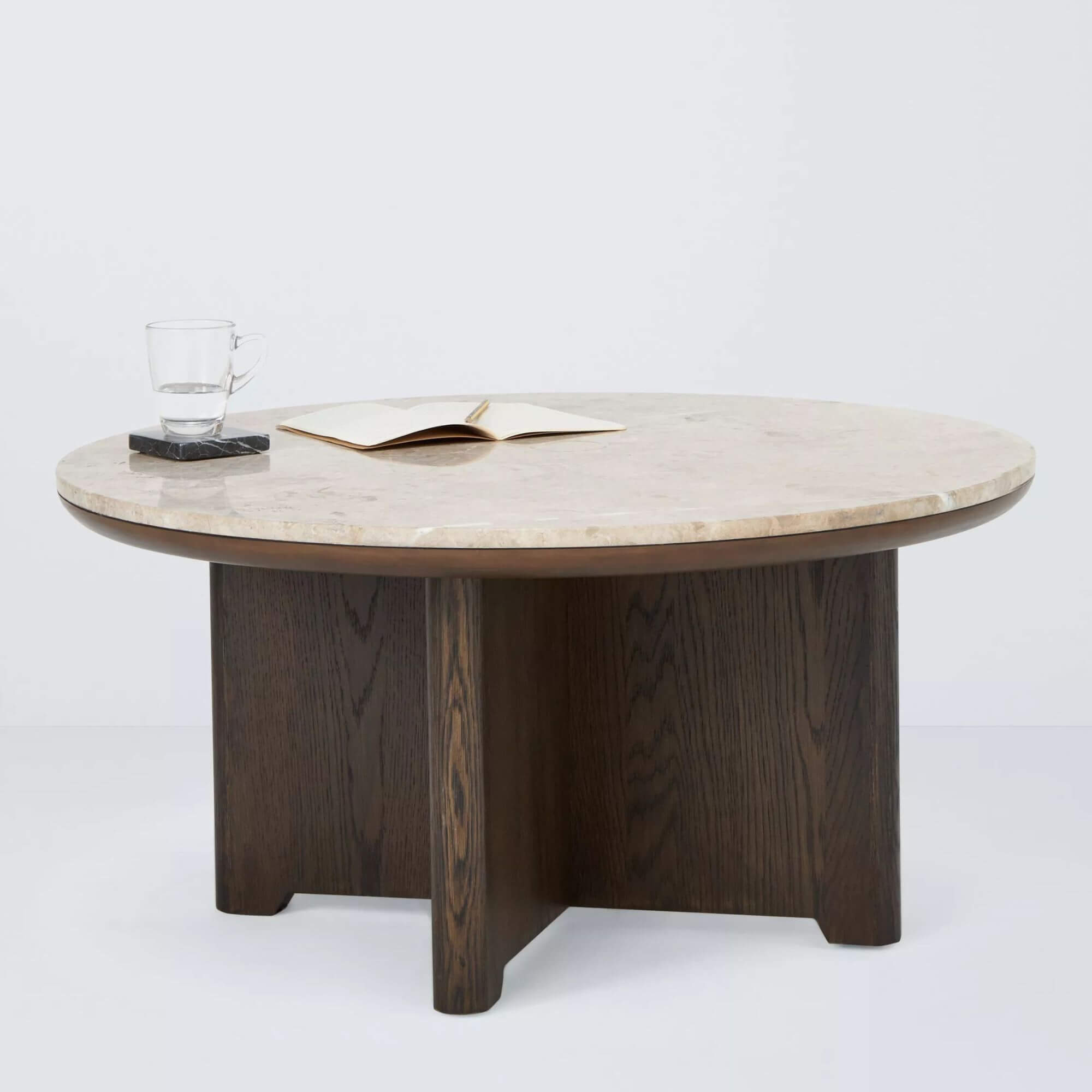 table basse ritz en marbre et chêne – ø100 × h45 cm 13 table basse ritz en marbre et chêne – ø100 × h45 cm – image 13