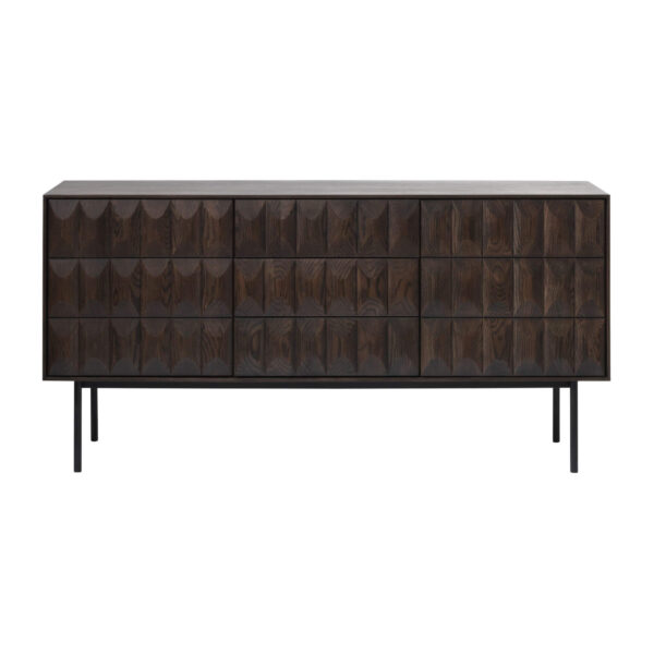 Buffet Latina 160 cm en chêne espresso – 2 portes et 3 tiroirs