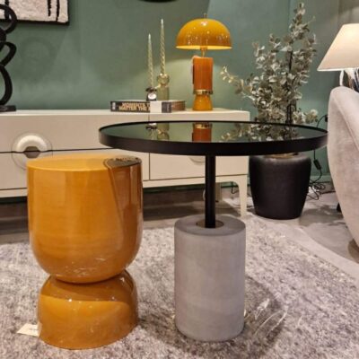 table basse charlotte - noir/béton - m