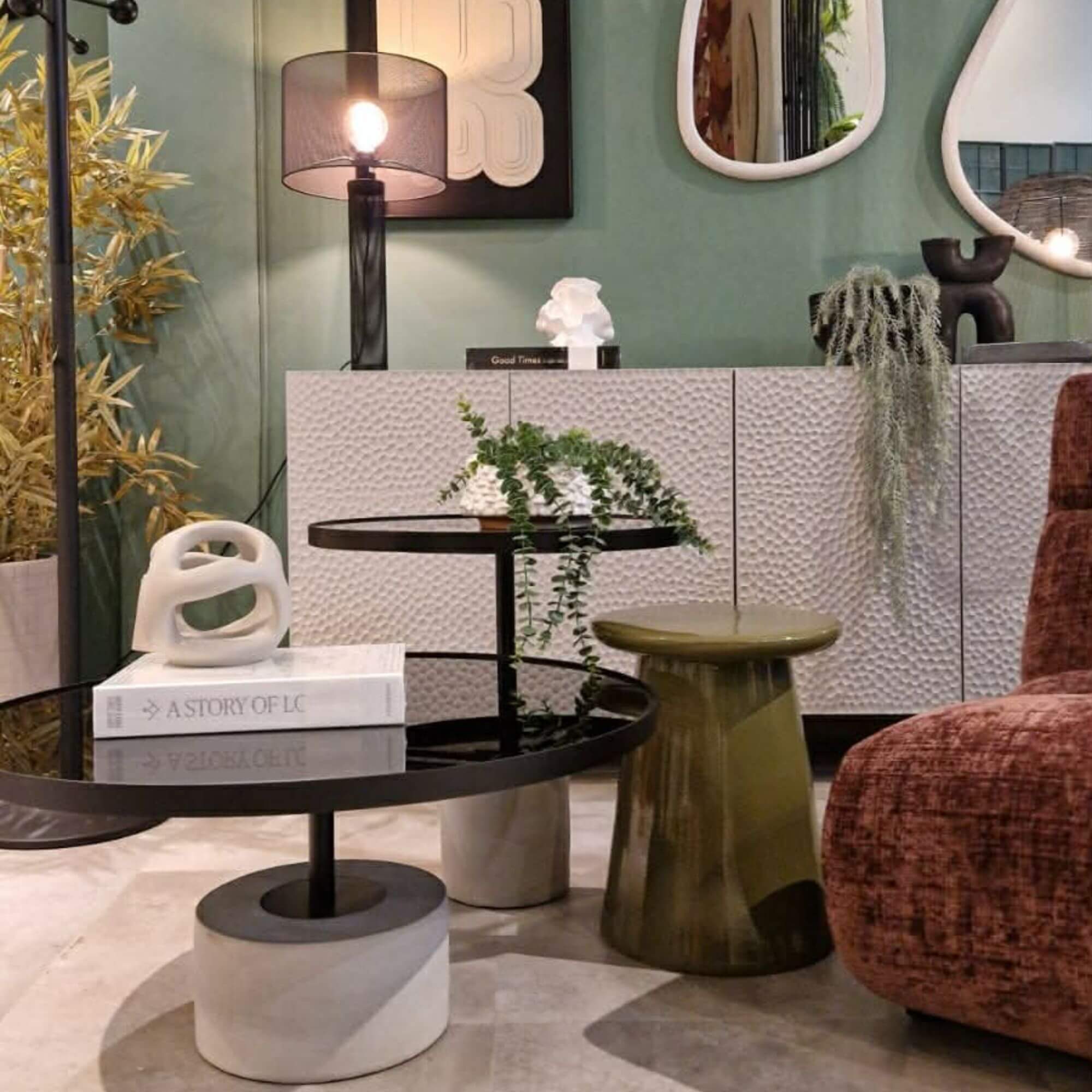 table basse charlotte - noir/béton - m 5 table basse charlotte - noir/béton - m – image 5