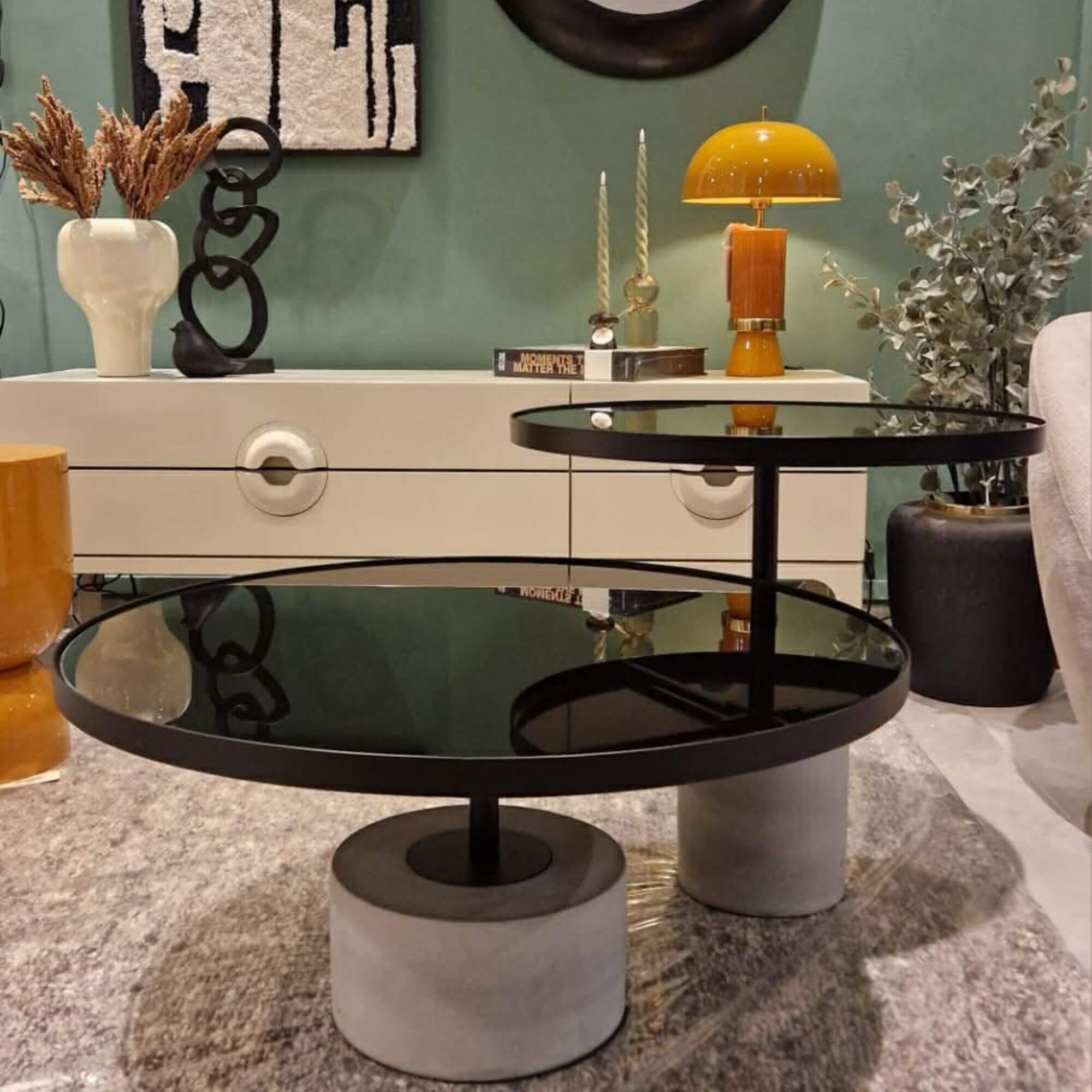 table basse charlotte - noir/béton - l 6 table basse charlotte - noir/béton - l – image 6