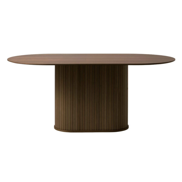 Table à manger Nola ovale en chêne fumé – 180 × 95 × 75 cm