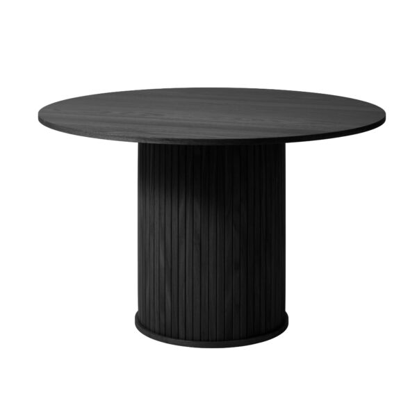 Table à manger Nola ronde en chêne noir – Ø120 × H75 cm