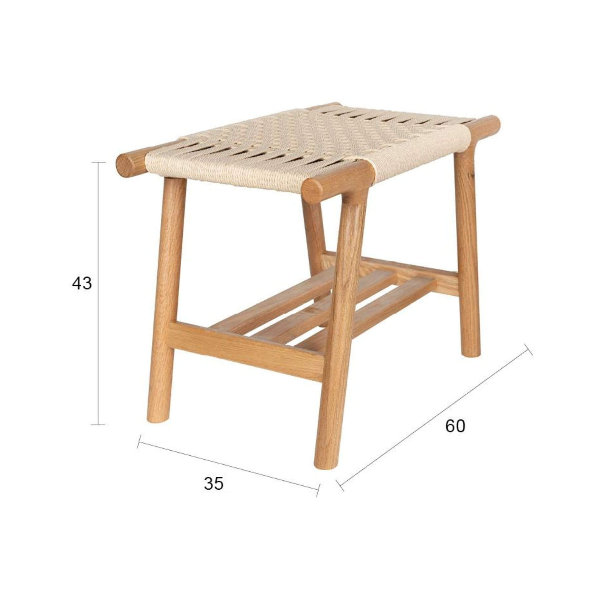 banc/tabouret kintaro - l 60 x h 43 cm - chêne 7 banc/tabouret kintaro - l 60 x h 43 cm - chêne – image 7