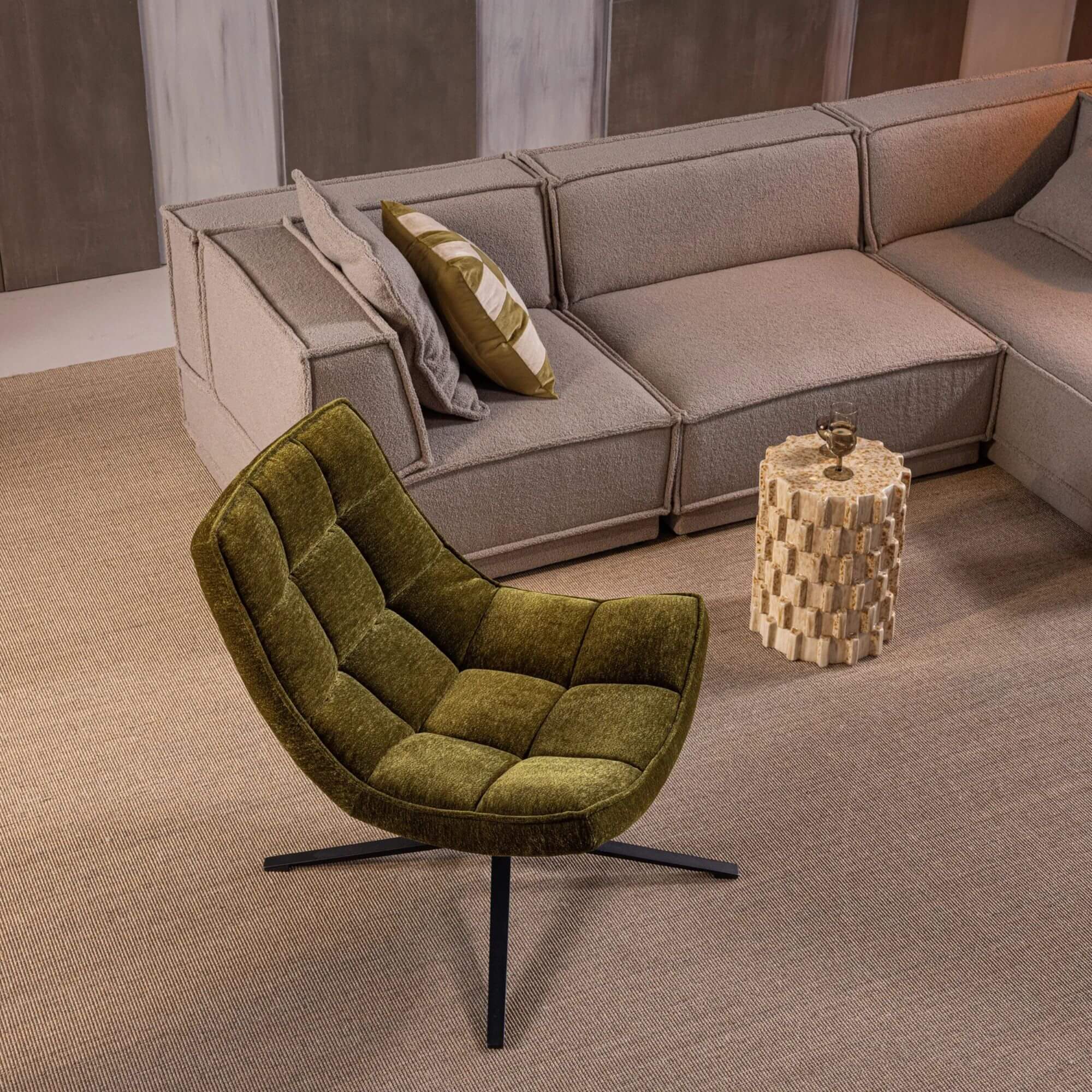 fauteuil lounge maudi - pivotant - vert 2 fauteuil lounge maudi - pivotant - vert – image 2