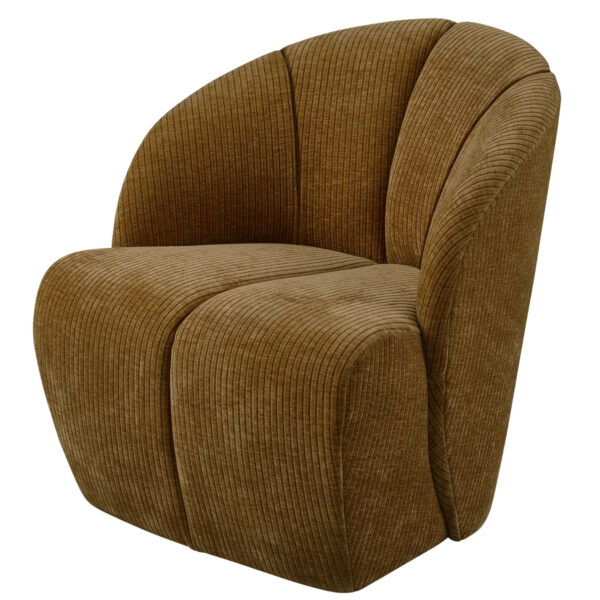 Fauteuil Lounge Mojo - Pivotant - Côtelé Honey