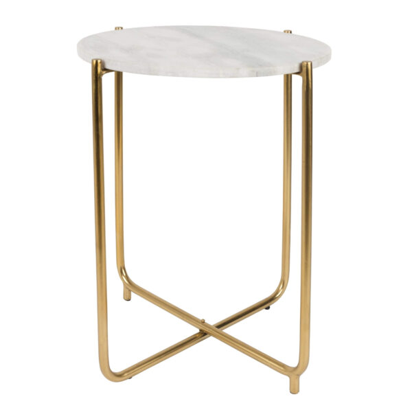 Table d’appoint Shiny Laiton et Marbre Blanc