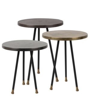 Set de 3 tables Alim - Laiton/Cuivre/Métal