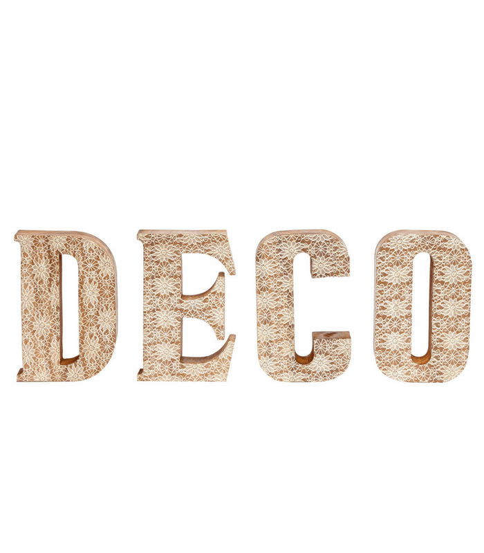 set de 4 lettres deco - bois 1 set de 4 lettres deco - bois